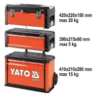 Vozík na nářadí YATO YT-09102 3 sekce 1 zásuvka